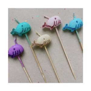 Pack Vela forma "Ballena” x5 unidades