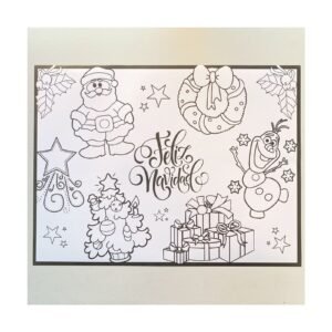 Pack Plato de Sitio "Coloreable Navideño Rectangular" x6 unidades