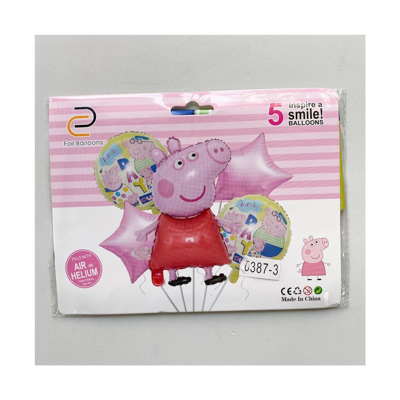 Set de 5 Globos Metálicos Peppa –