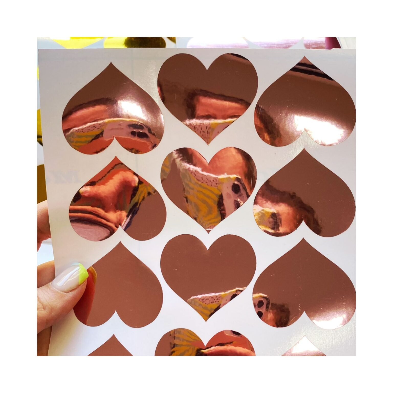 Sticker Forma «Corazón Metalico x color» x12 unidades – Tienda de Deseos