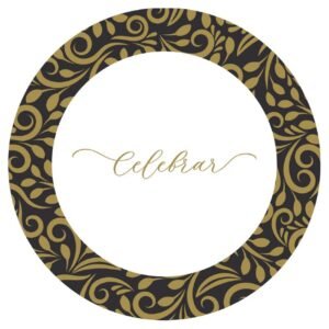 Pack Plato de Sitio "Arabescos Oro/Negro" x6 unidades