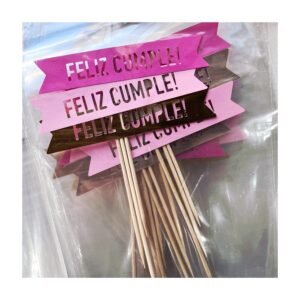 Pack Toper “Feliz Cumple Banderita” x3