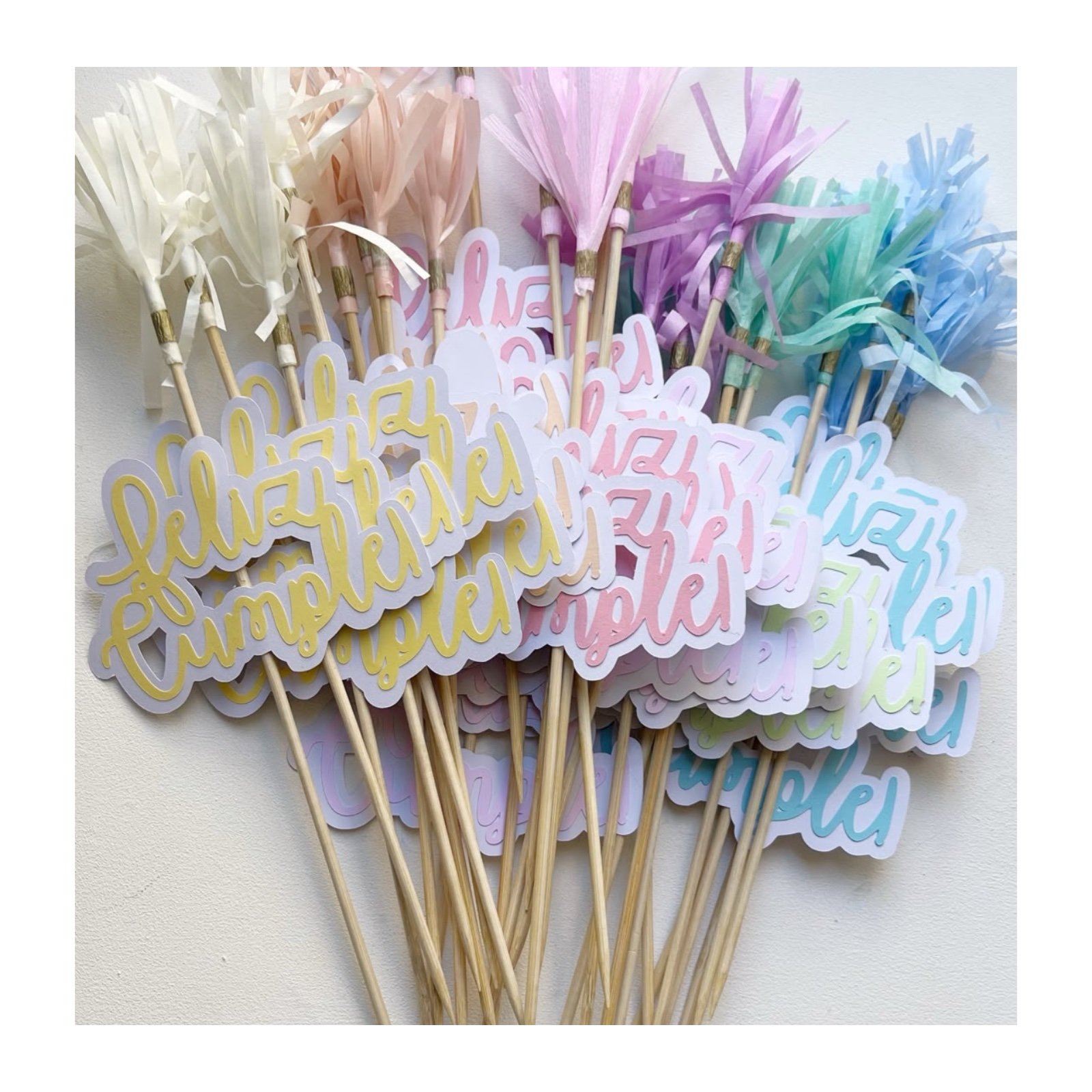 Pack Toper “Feliz Cumple Plumero” x unidad