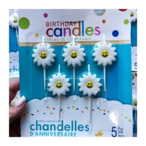 Pack Blister Velas “Margaritas Smile Blancas” x 5 unidades
