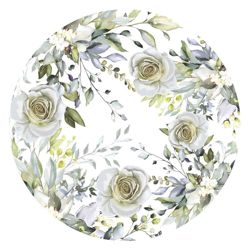 Pack Plato de Sitio "Rosas Blancas” x6 unidades