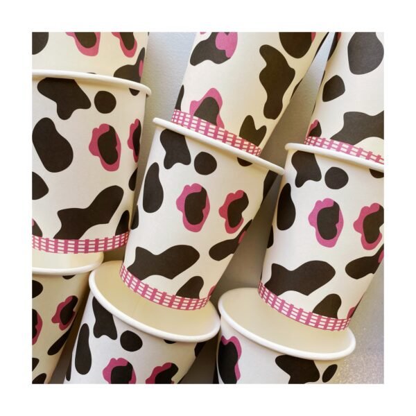 Pack Vaso “Vaca mancha Negra con Rosa” x10 unidades