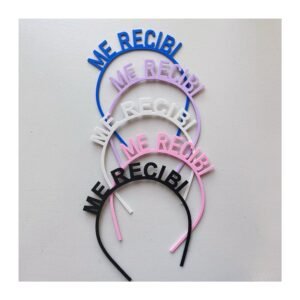 Vincha Plastica "Me Recibi" x unidad