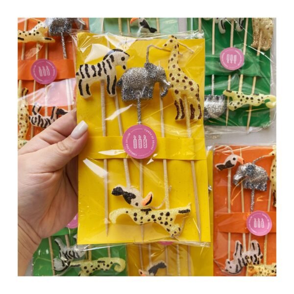 Pack Vela “Animales de Selva” x5 unidades