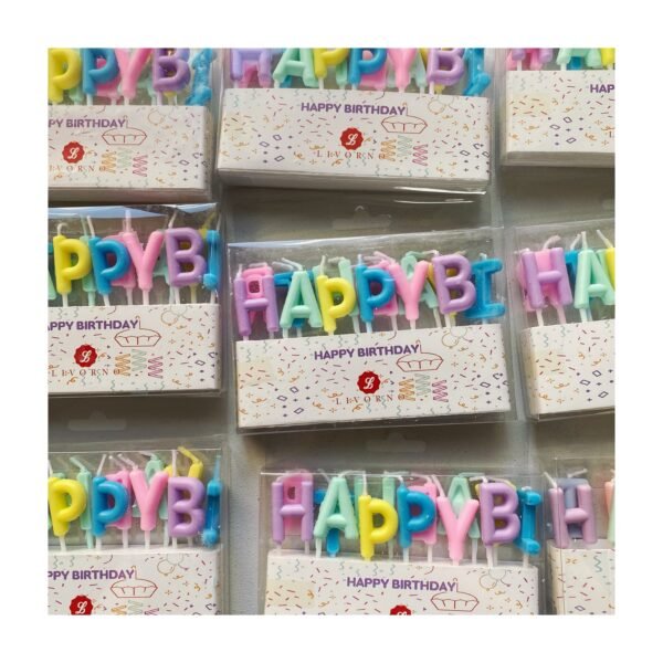 Pack Vela Letras “Happy Birthday” x blister - Imagen 2