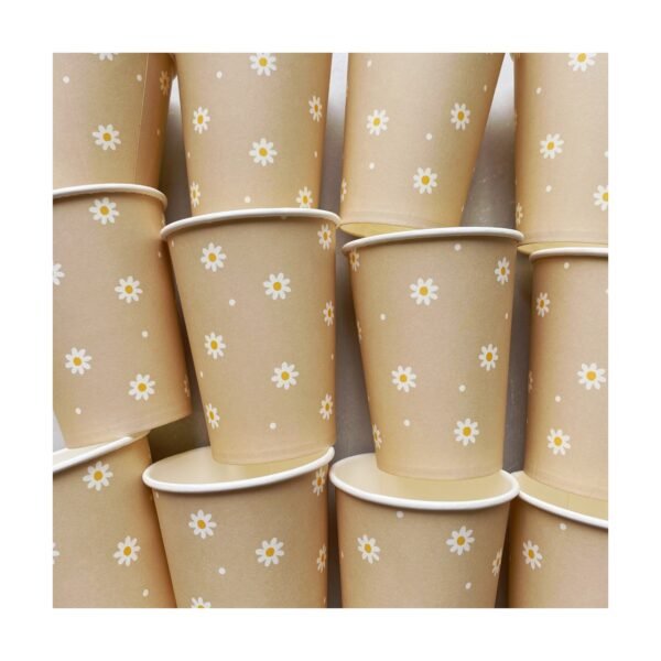 Pack Vasos “Margarita fondo Beige” x10 unidades - Imagen 2