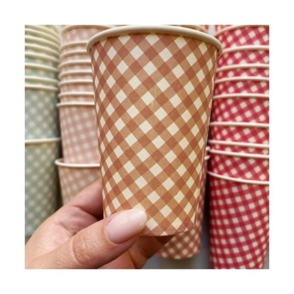Pack Vasos “Cuadrille Escocés” x10 unidades - Imagen 3