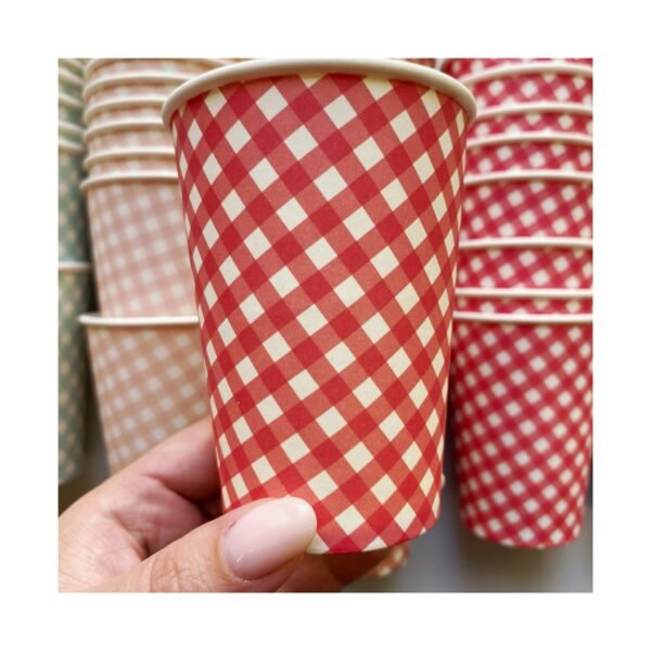 Pack Vasos “Cuadrille Escocés” x10 unidades - Imagen 2