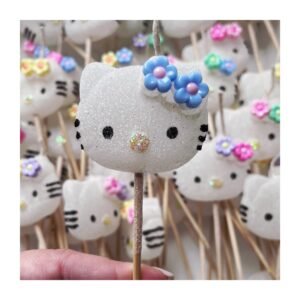 Pack Vela forma “Hello Kitty con aplique” x5 unidades