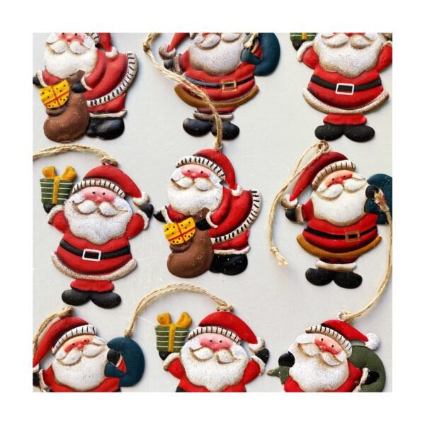 Adornito colgante “Papa Noel metal Grande” x unidad - Imagen 2