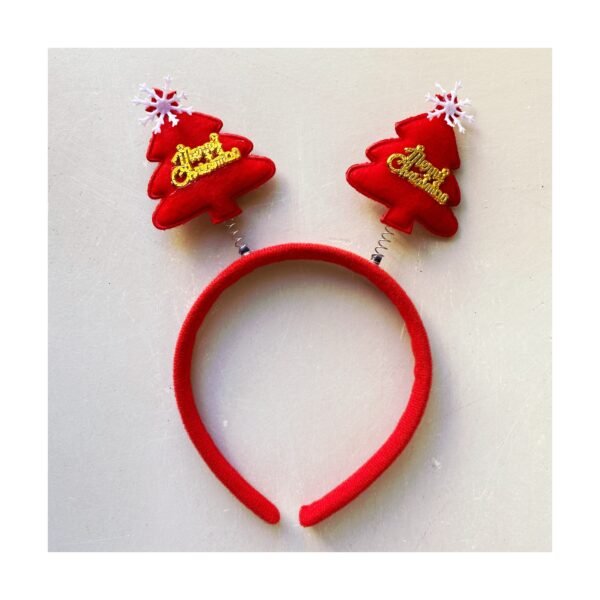 Vincha “Antenas árbolito rojo Merry christmas” x unidad