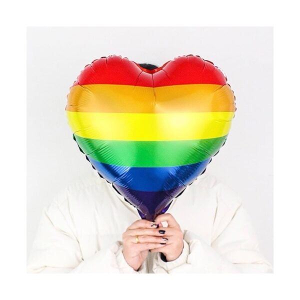 Globo Forma “Corazon Arcoiris” x unidad