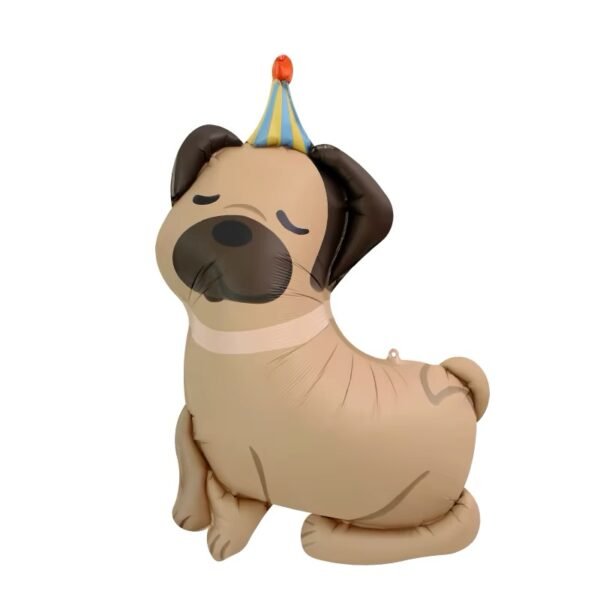 Globo forma “Perrito Cumpleañero Pug” x unidad
