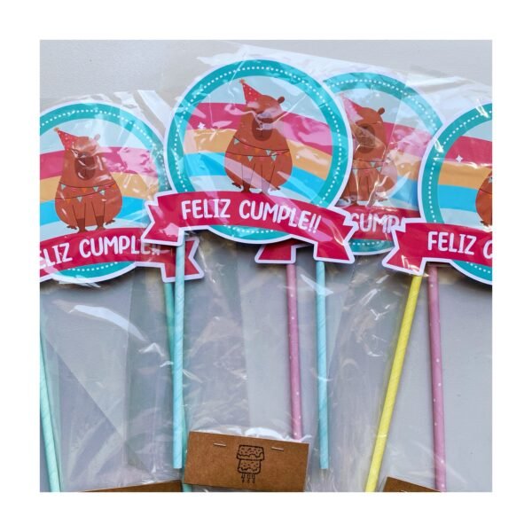 Cake Toper “Capibara Cumpleañero” x unidad - Imagen 2