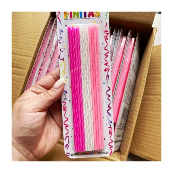 Blíster “Velas Finitas Mix Rosas Torneadas” x 24 unidades