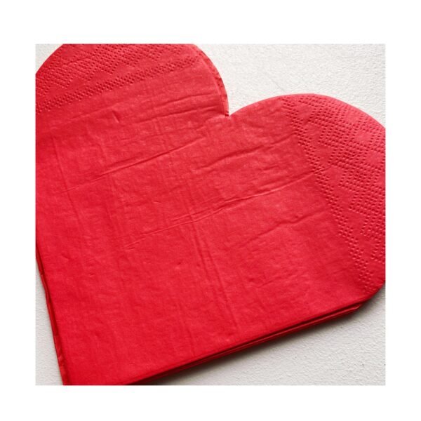 Pack Servilleta Forma "Corazón Rojo" x20 unidades - Imagen 2
