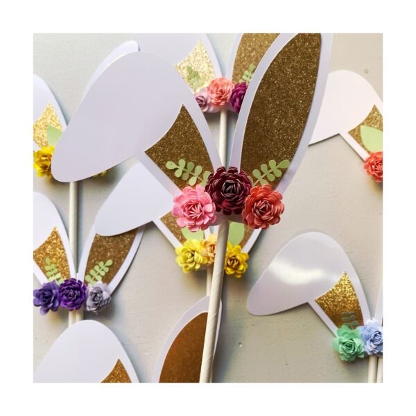 Toper “Orejas coneja con flor” x unidad - Imagen 2
