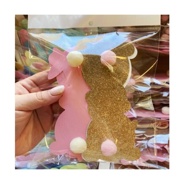 Guirnalda “Conejito Dorado/Rosa pompón ” x unidad