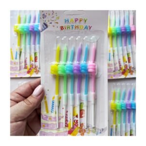 Pack Blister Vela “Rulito Multicolor Pastel” x6 unidades