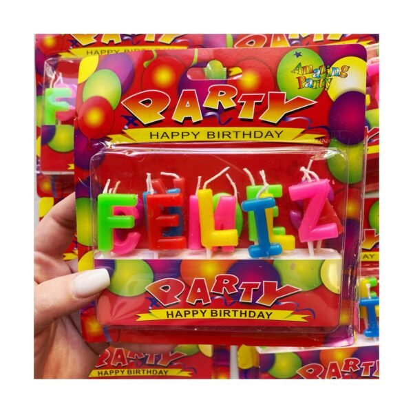 Pack Vela Letras “Feliz Cumpleaños colores fuertes” x blister