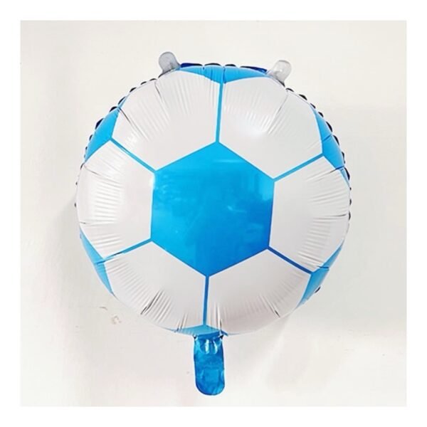Globo forma “Pelota Futbol Celeste/Blanco ” x unidad