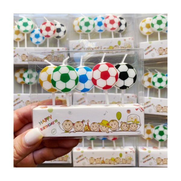 Set velas “Pelota Futbol Multicolor” x5 unidades