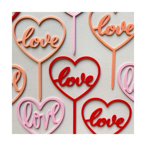 Toper “Corazón Love” x unidad - Imagen 2