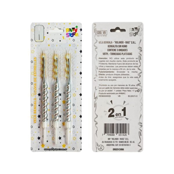 Pack “Vela/Bengala 2 en 1” x3 unidades - Imagen 3