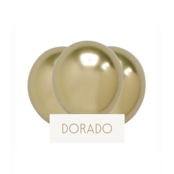 Pack Globo 12” Latex Metal “Dorado” x25 unidades
