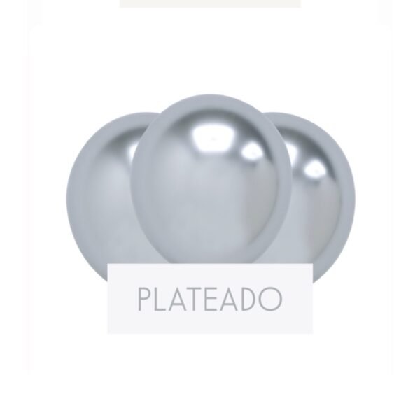 Pack Globo 12” Latex Metal “Plata” x25 unidades