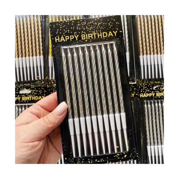 Pack Blister Vela “Metal Torneada Plata” x10 unidades