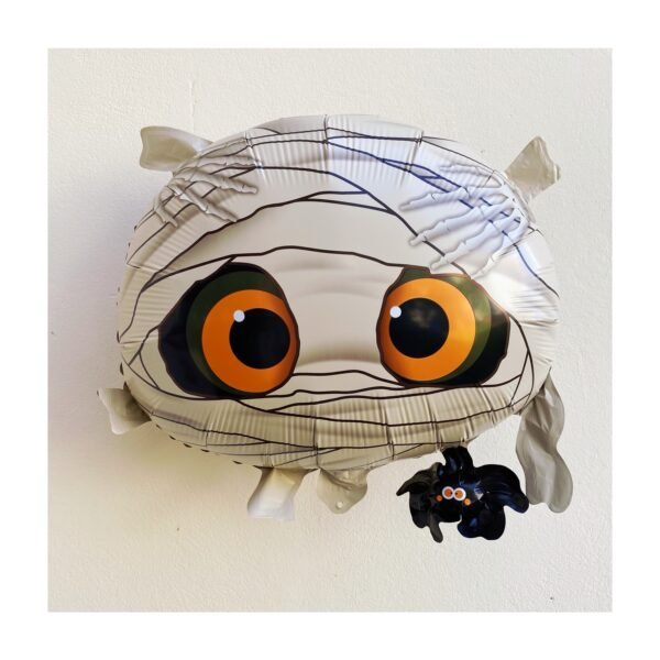 Globo forma “Cabeza Momia con araña Halloween” x unidad
