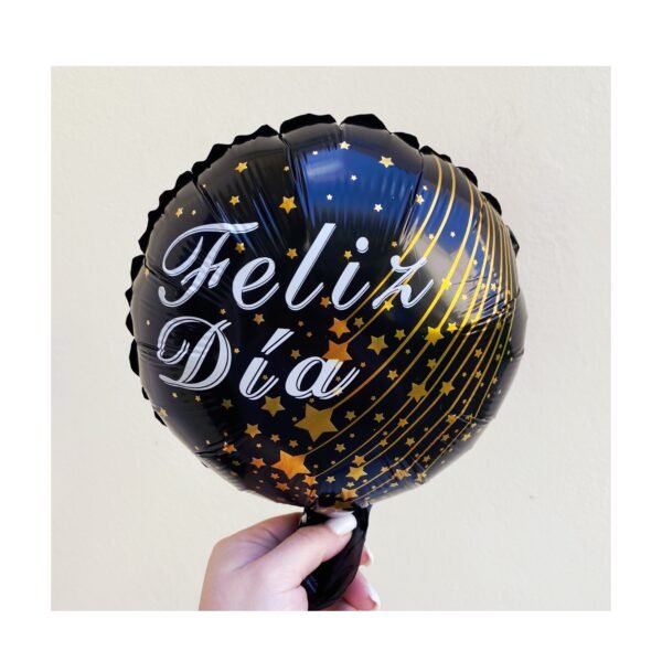 Globo Redondo Mini “Feliz Día negro con Estrellitas” x unidad