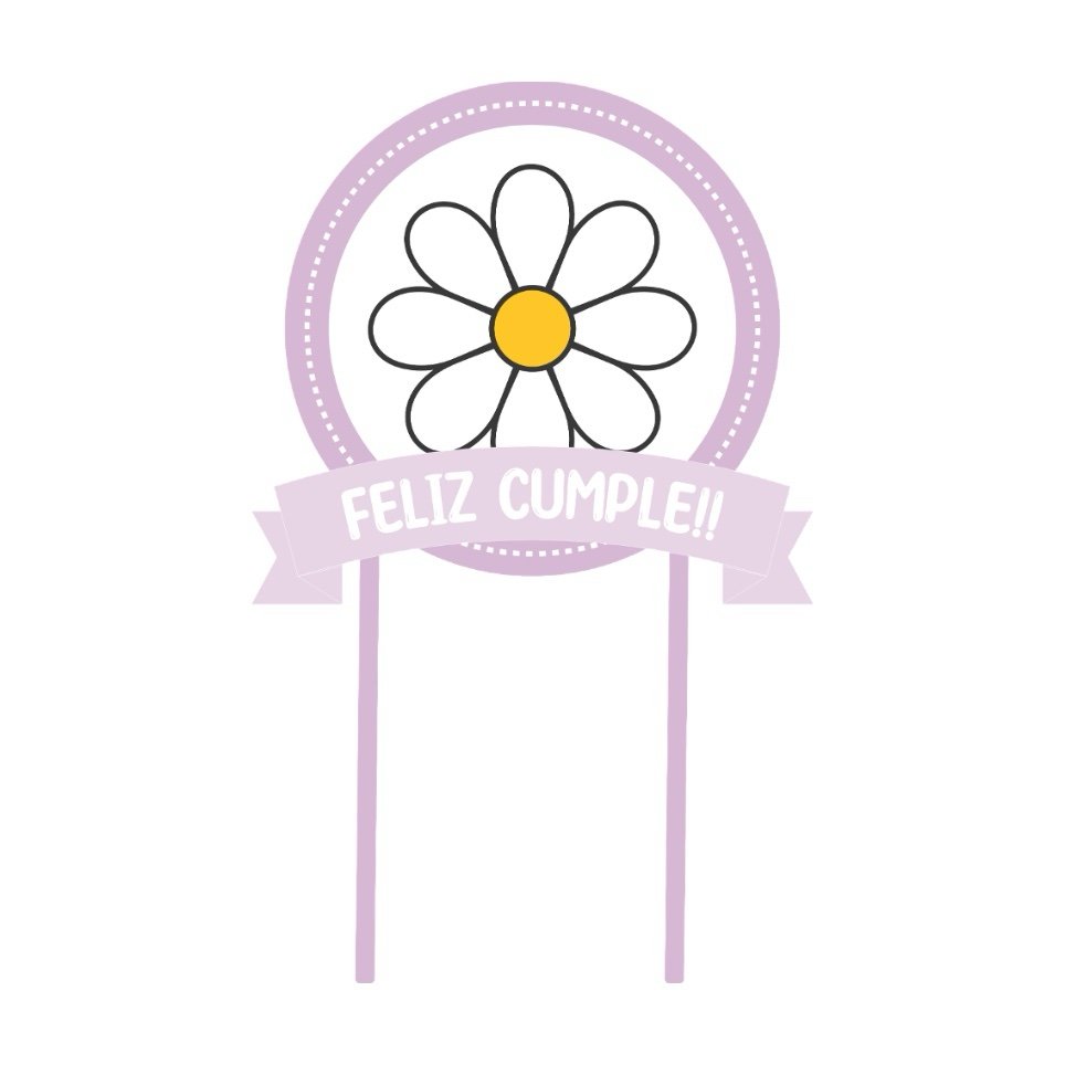 Cake Toper “Margarita Lila” x unidad