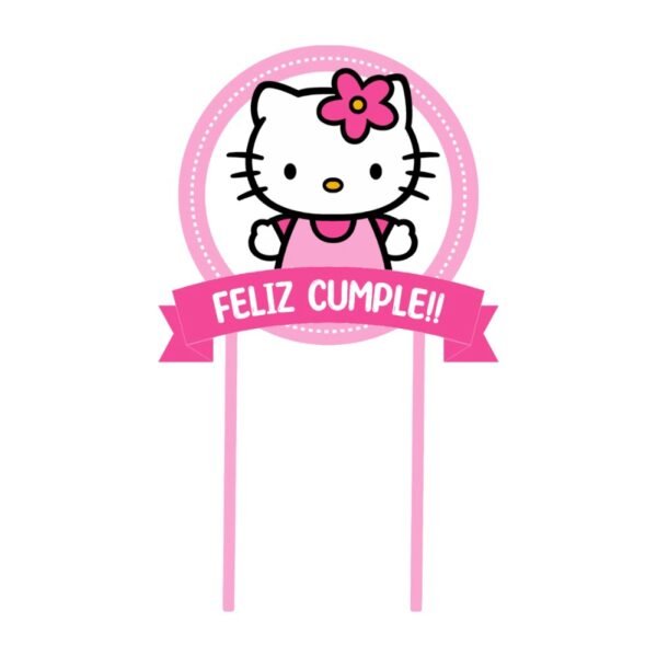 Cake Toper “Kitty Rosa” x unidad