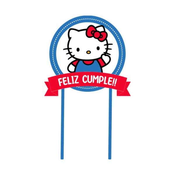Cake Toper “Kitty Azul” x unidad