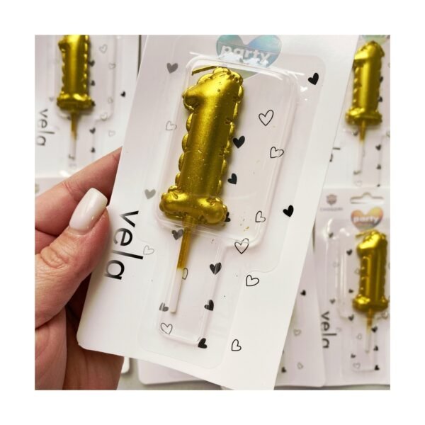 Pack Número “Vela Globo N1 Oro” x unidad