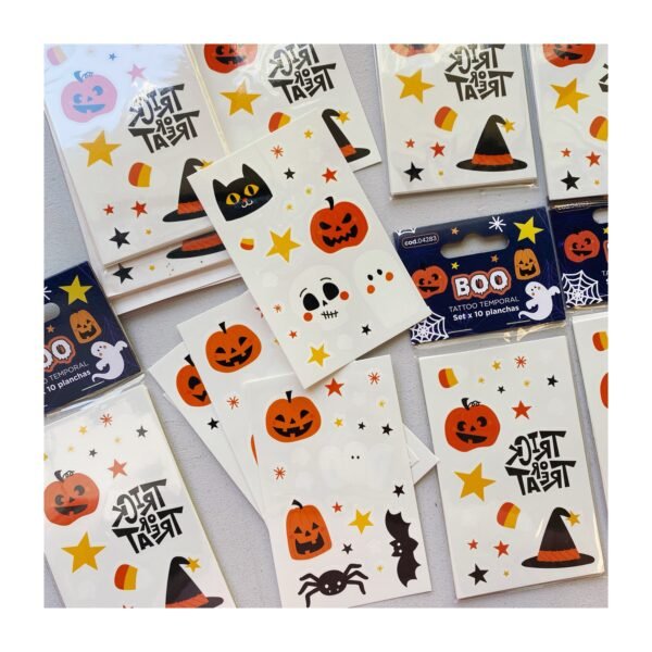 Pack “Tattoo Temporal Boo Halloween” x 10 unidades