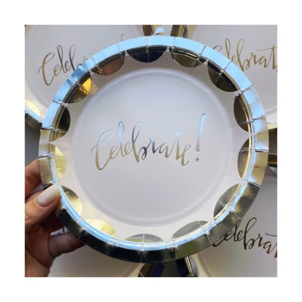 Pack Plato 7’ “Celébrate Plateado” x10 unidades