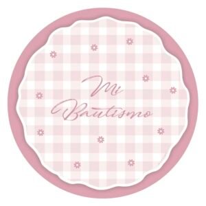 Pack Plato de Sitio "Bautismo Rosa” x6 unidades