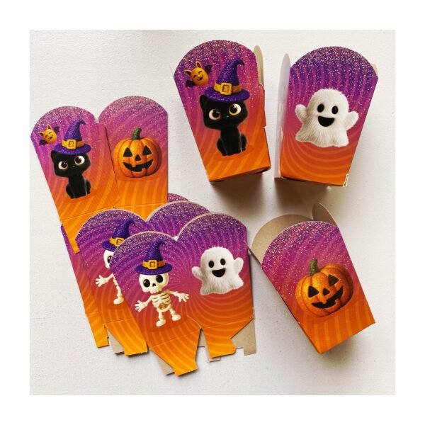 Pack Pochoclera “Halloween Naranja 3D” x8 unidades - Imagen 2