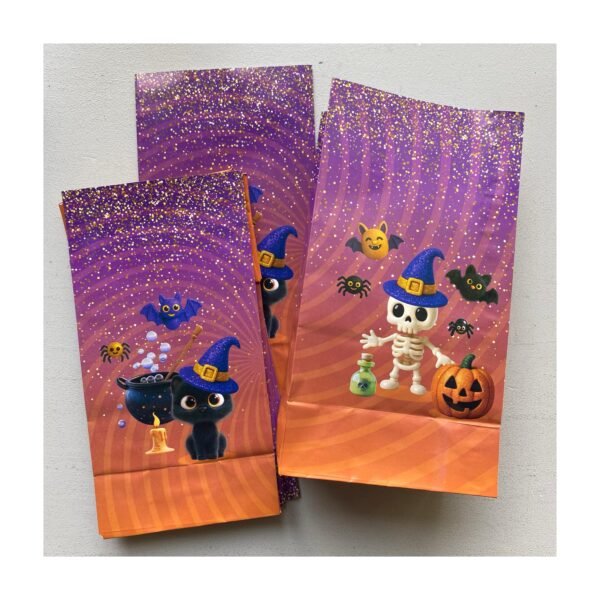 Pack Bolsita Golosinera “Halloween Naranja 3D” x8 unidades
