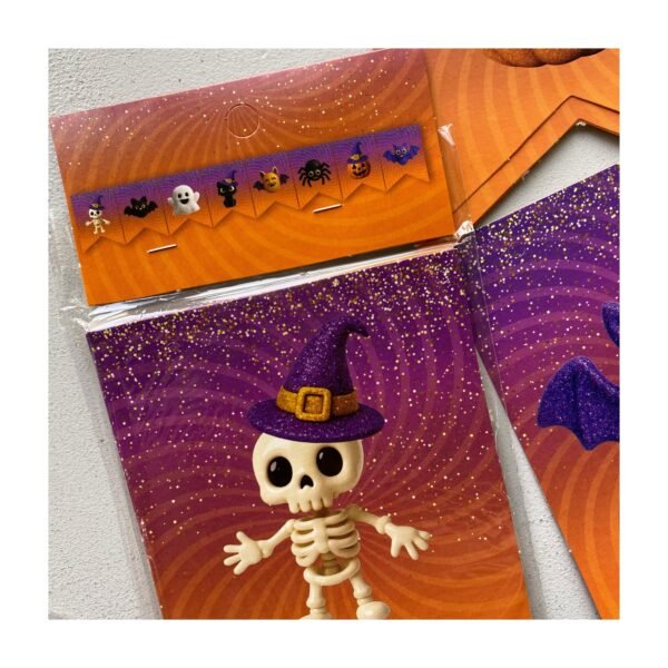 Banderín “Halloween Naranja 3D” x unidad