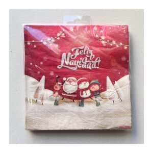 Pack Servilleta “Feliz Navidad Santa con amigos” x20 unidades