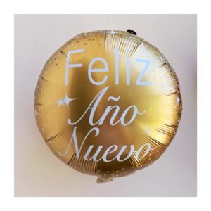 Globo redondo “Feliz Año Nuevo Gold” x unidad