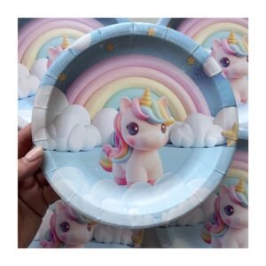 Pack Plato “Unicornio Pastel” x8 unidades